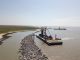 Construction in progress for Gulf Shoreline Stabilization Project in Louisiana